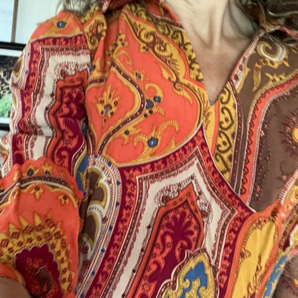 Vibrant Paisley midi dress vintage classy